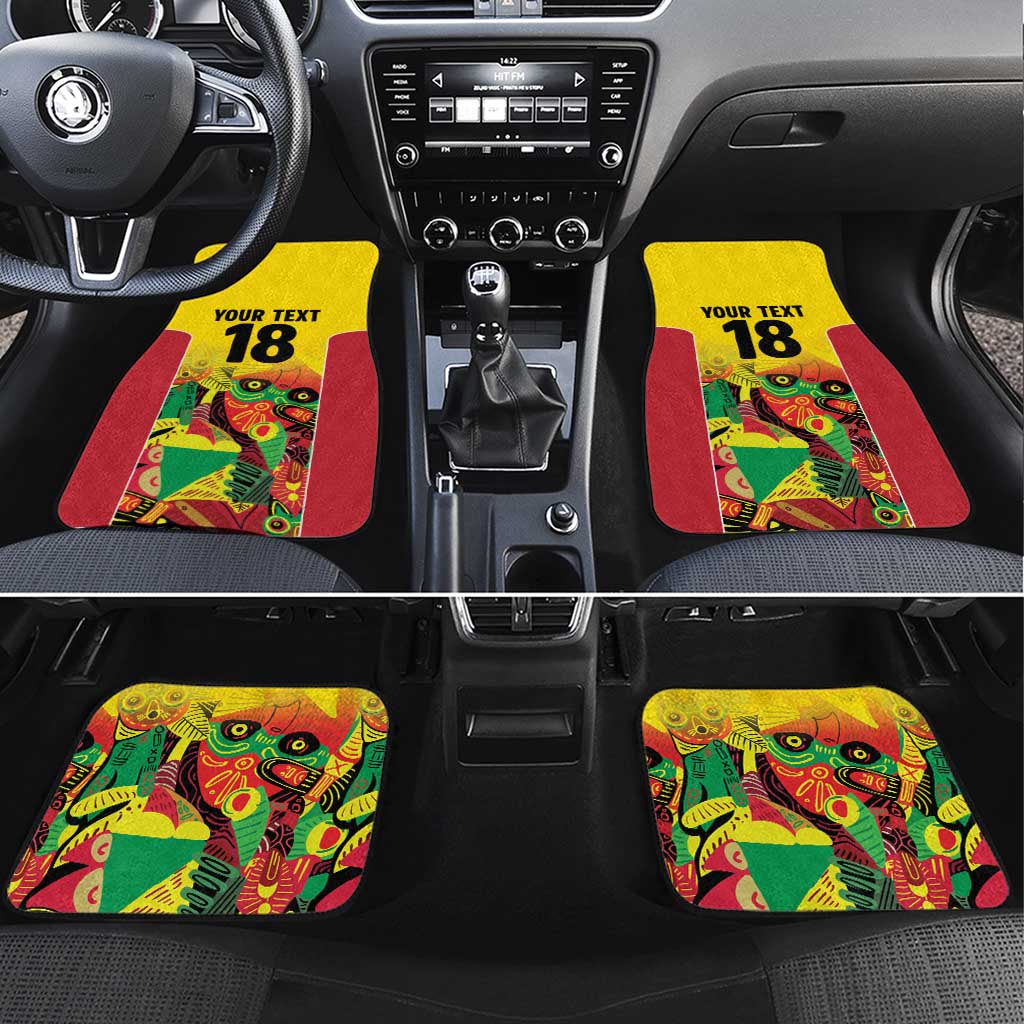 Custom Guyana Football Pride Car Mats Golden Jaguars Go Champion - Yellow - African Pride