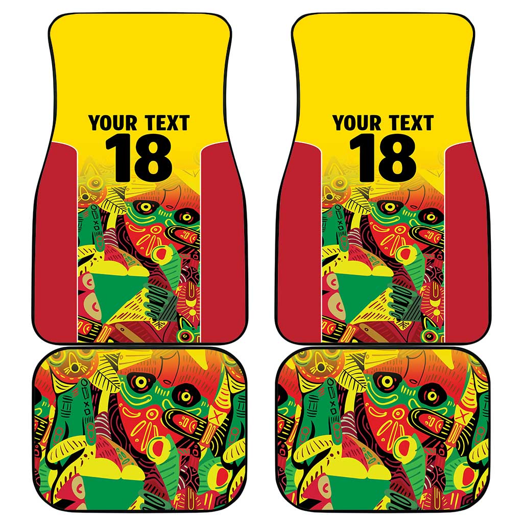Custom Guyana Football Pride Car Mats Golden Jaguars Go Champion - Yellow - African Pride