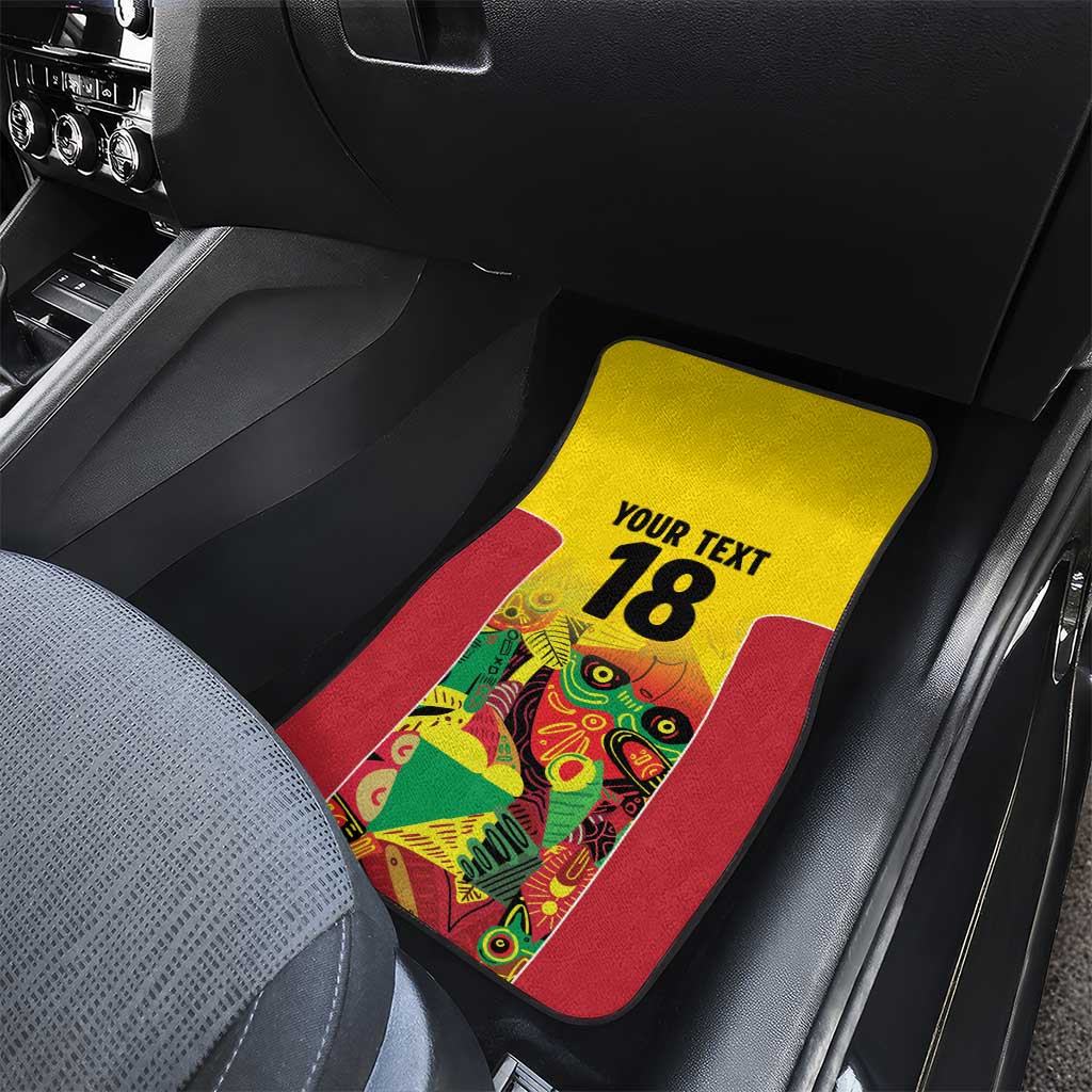 Custom Guyana Football Pride Car Mats Golden Jaguars Go Champion - Yellow - African Pride