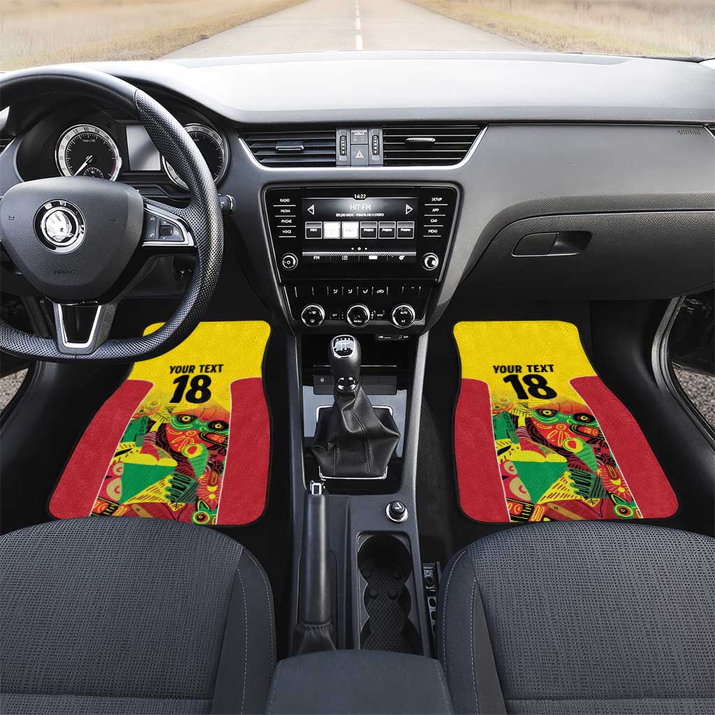 Custom Guyana Football Pride Car Mats Golden Jaguars Go Champion - Yellow - African Pride