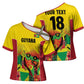 Custom Guyana Football Pride Cross Shoulder Shirt Golden Jaguars Go Champion - Yellow