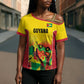 Custom Guyana Football Pride Cross Shoulder Shirt Golden Jaguars Go Champion - Yellow