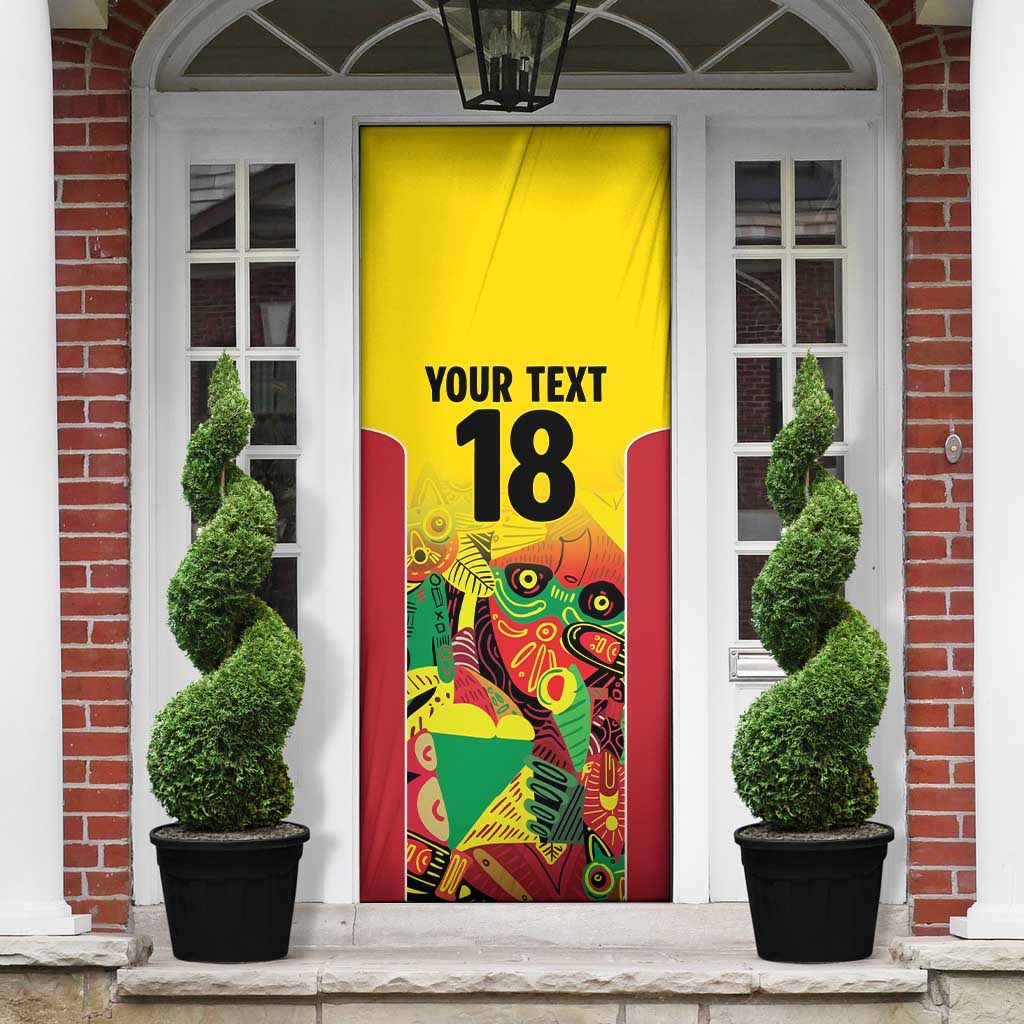 Custom Guyana Football Pride Door Cover Golden Jaguars Go Champion - Yellow