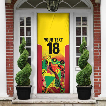 Custom Guyana Football Pride Door Cover Golden Jaguars Go Champion - Yellow
