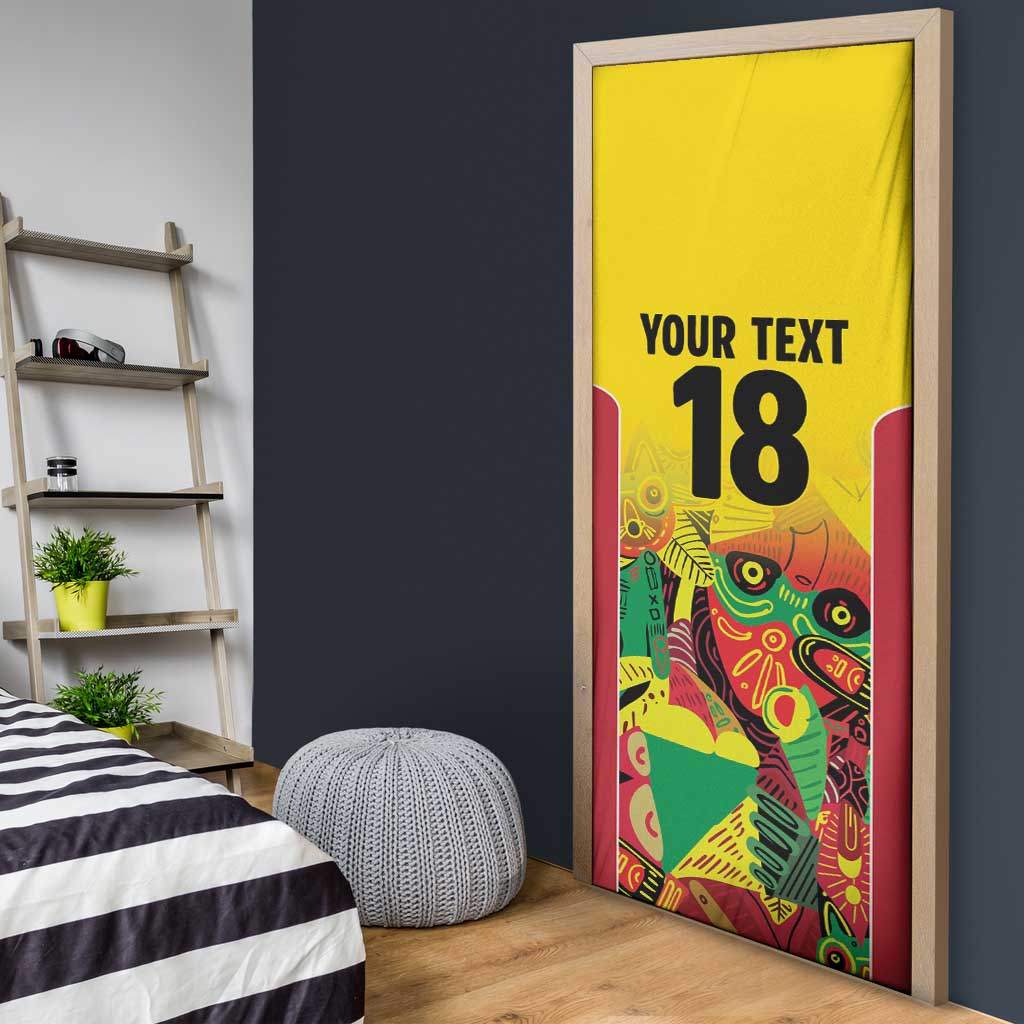 Custom Guyana Football Pride Door Cover Golden Jaguars Go Champion - Yellow