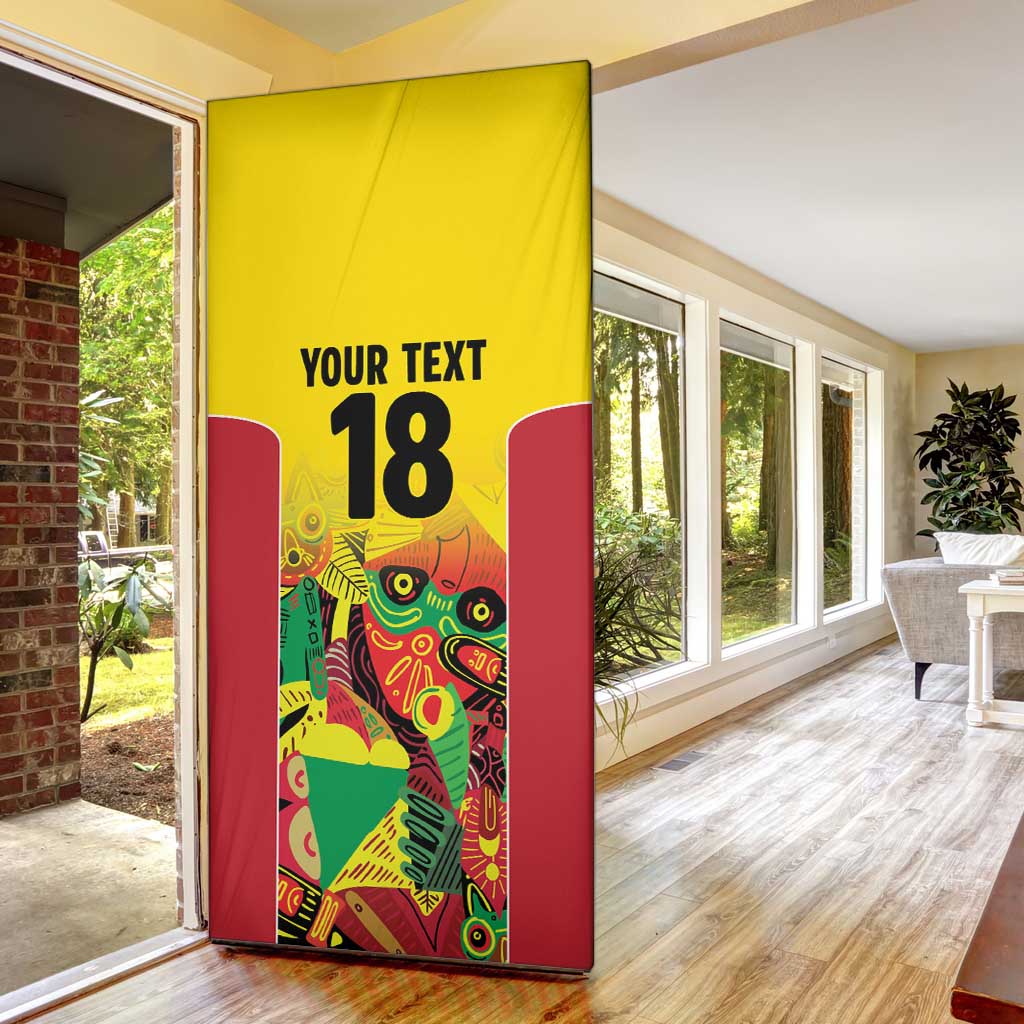 Custom Guyana Football Pride Door Cover Golden Jaguars Go Champion - Yellow