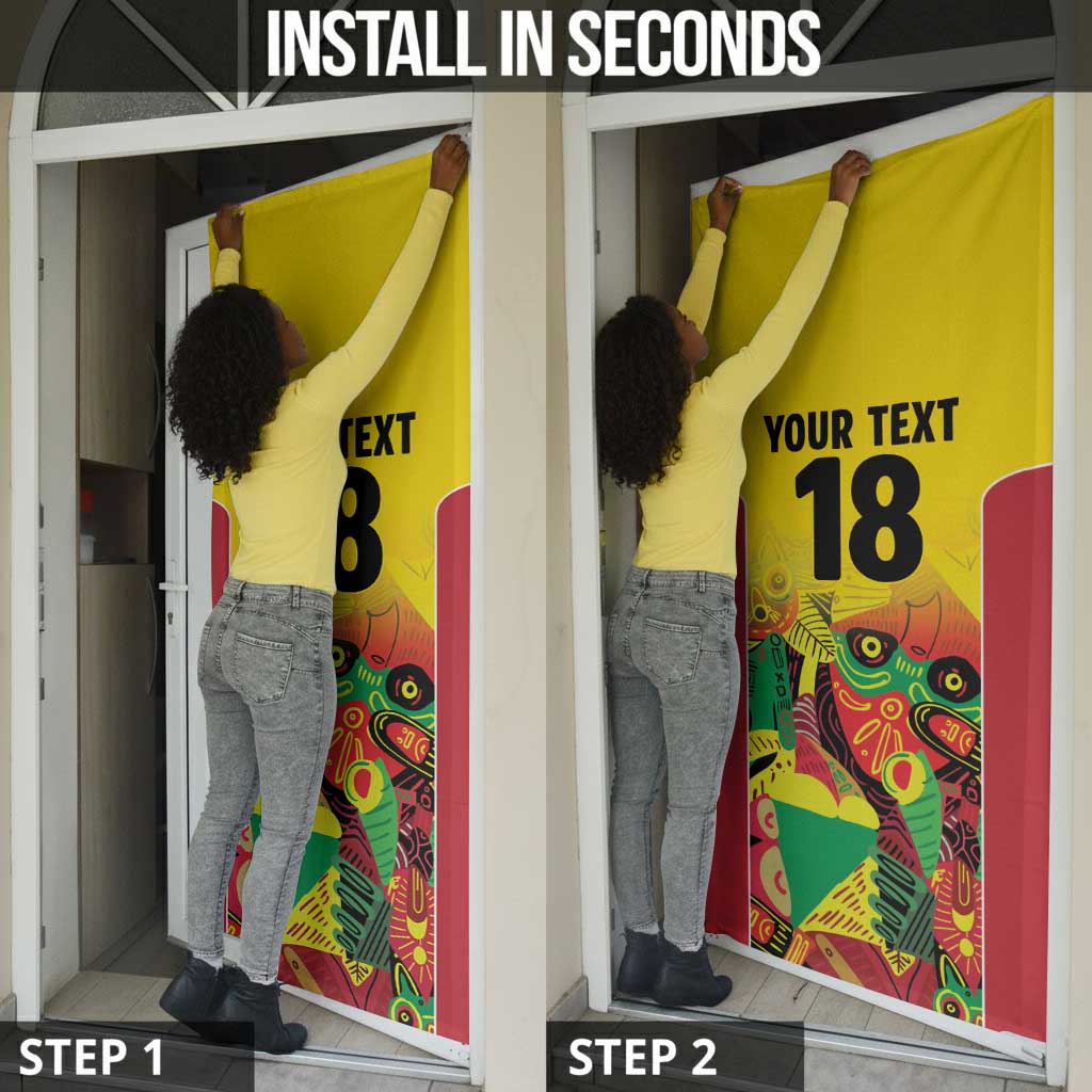 Custom Guyana Football Pride Door Cover Golden Jaguars Go Champion - Yellow
