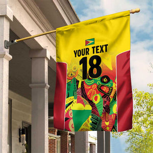 Custom Guyana Football Pride Garden Flag Golden Jaguars Go Champion - Yellow - African Pride