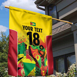 Custom Guyana Football Pride Garden Flag Golden Jaguars Go Champion - Yellow - African Pride