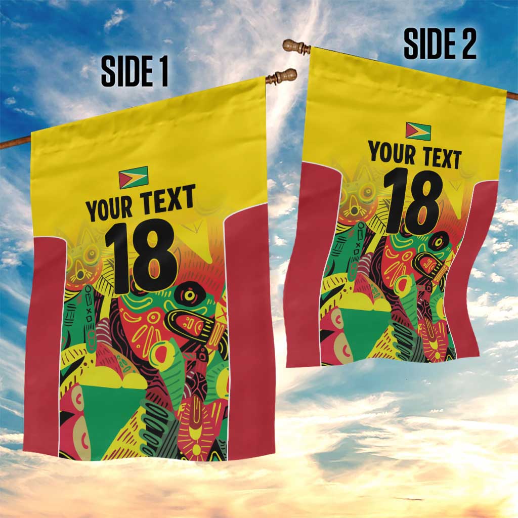 Custom Guyana Football Pride Garden Flag Golden Jaguars Go Champion - Yellow - African Pride