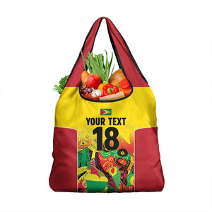 Custom Guyana Football Pride Grocery Bag Golden Jaguars Go Champion - Yellow - African Pride