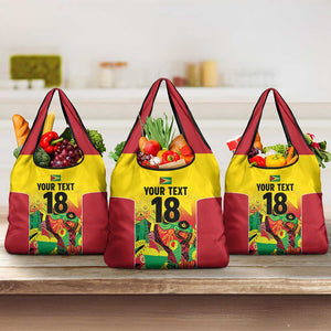 Custom Guyana Football Pride Grocery Bag Golden Jaguars Go Champion - Yellow - African Pride
