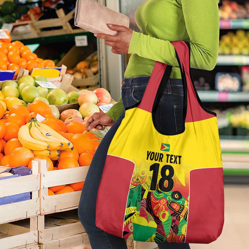 Custom Guyana Football Pride Grocery Bag Golden Jaguars Go Champion - Yellow - African Pride