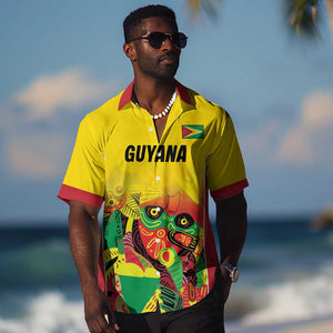 Custom Guyana Football Pride Hawaiian Shirt Golden Jaguars Go Champion - Yellow - African Pride