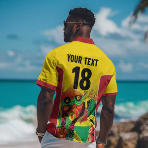 Custom Guyana Football Pride Hawaiian Shirt Golden Jaguars Go Champion - Yellow - African Pride