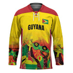 Custom Guyana Football Pride Hockey Jersey Golden Jaguars Go Champion - Yellow