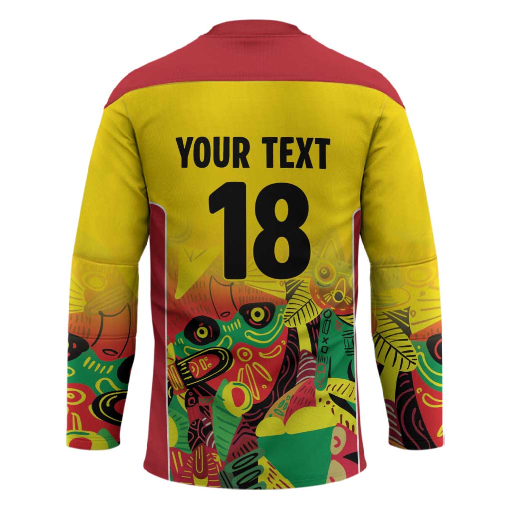 Custom Guyana Football Pride Hockey Jersey Golden Jaguars Go Champion - Yellow