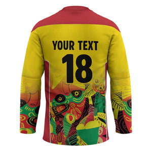 Custom Guyana Football Pride Hockey Jersey Golden Jaguars Go Champion - Yellow
