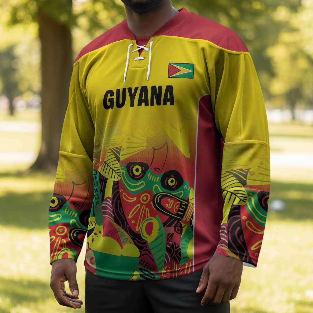 Custom Guyana Football Pride Hockey Jersey Golden Jaguars Go Champion - Yellow