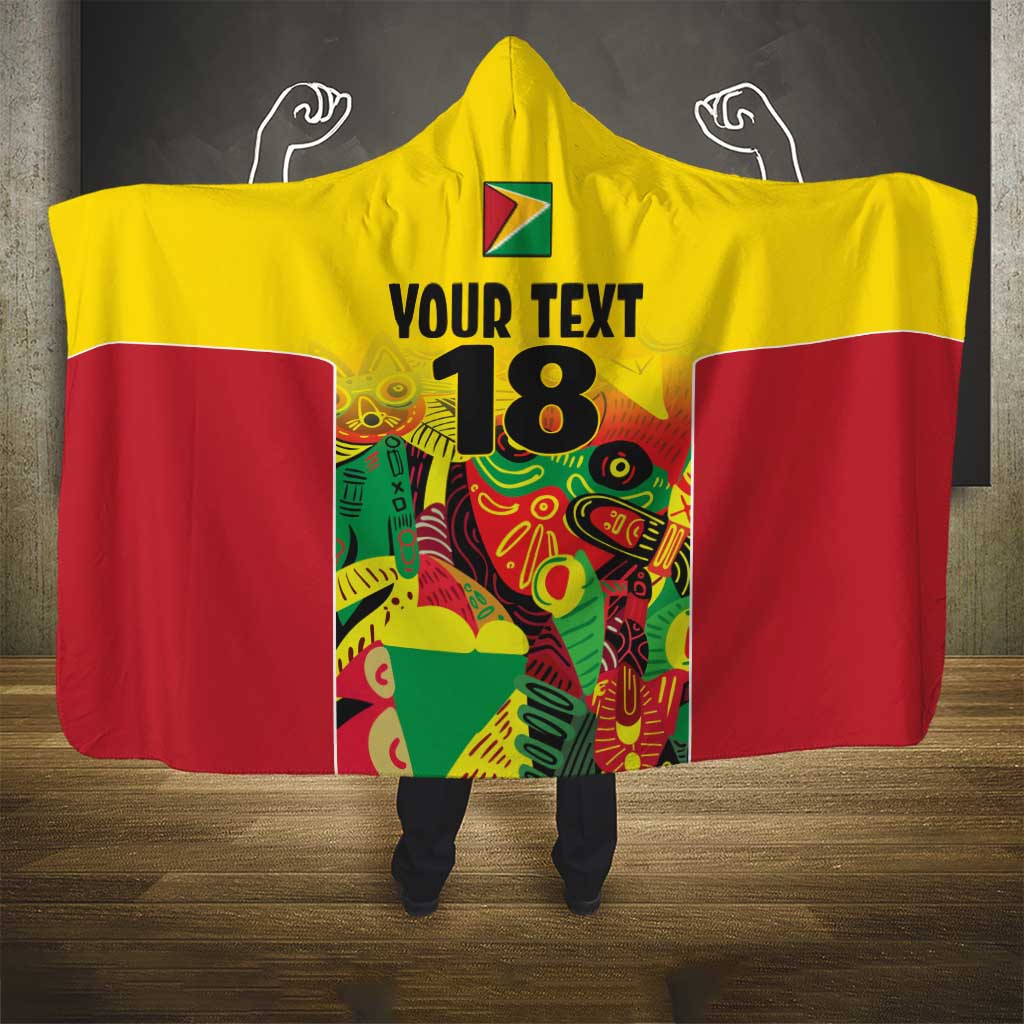 Custom Guyana Football Pride Hooded Blanket Golden Jaguars Go Champion - Yellow - African Pride