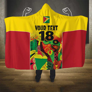 Custom Guyana Football Pride Hooded Blanket Golden Jaguars Go Champion - Yellow - African Pride