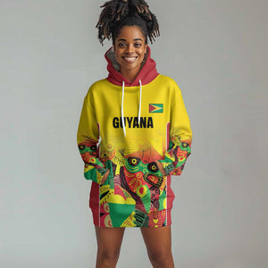 Custom Guyana Football Pride Hoodie Dress Golden Jaguars Go Champion - Yellow - African Pride