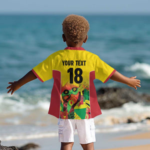 Custom Guyana Football Pride Kid Hawaiian Shirt Golden Jaguars Go Champion - Yellow - African Pride