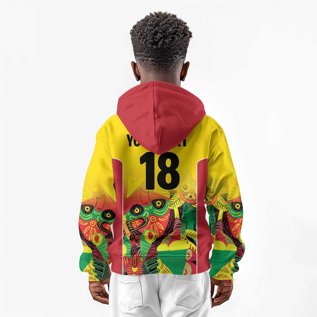 Custom Guyana Football Pride Kid Hoodie Golden Jaguars Go Champion - Yellow - African Pride