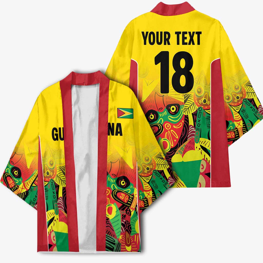 Custom Guyana Football Pride Kimono Golden Jaguars Go Champion - Yellow