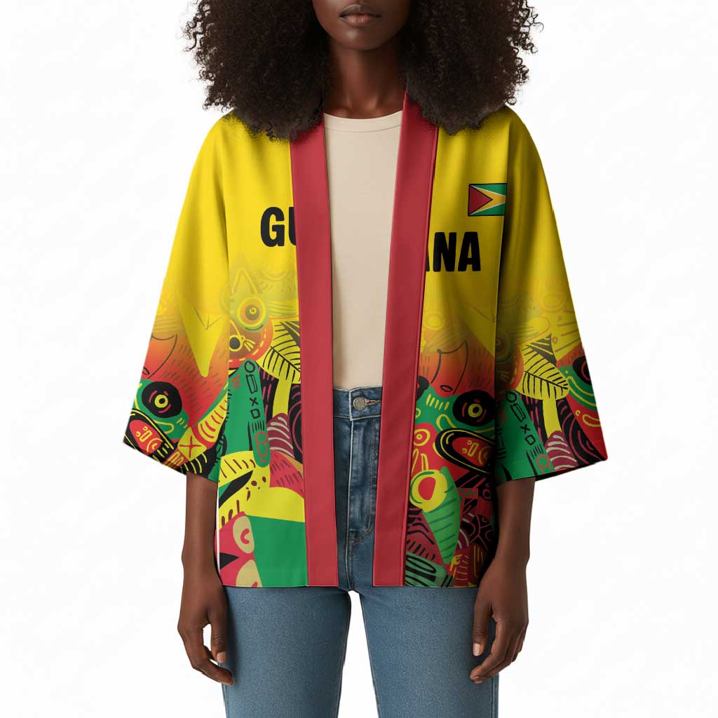 Custom Guyana Football Pride Kimono Golden Jaguars Go Champion - Yellow