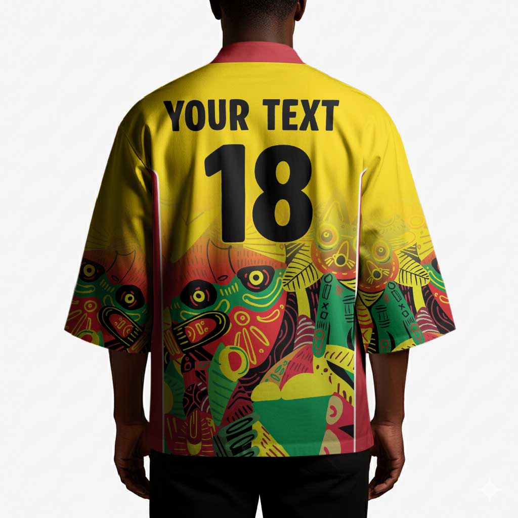 Custom Guyana Football Pride Kimono Golden Jaguars Go Champion - Yellow