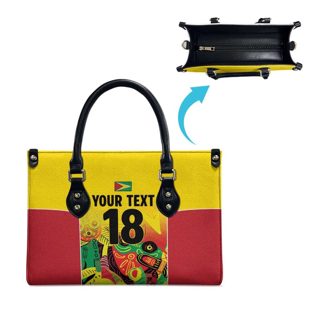 Custom Guyana Football Pride Leather Bag Golden Jaguars Go Champion - Yellow