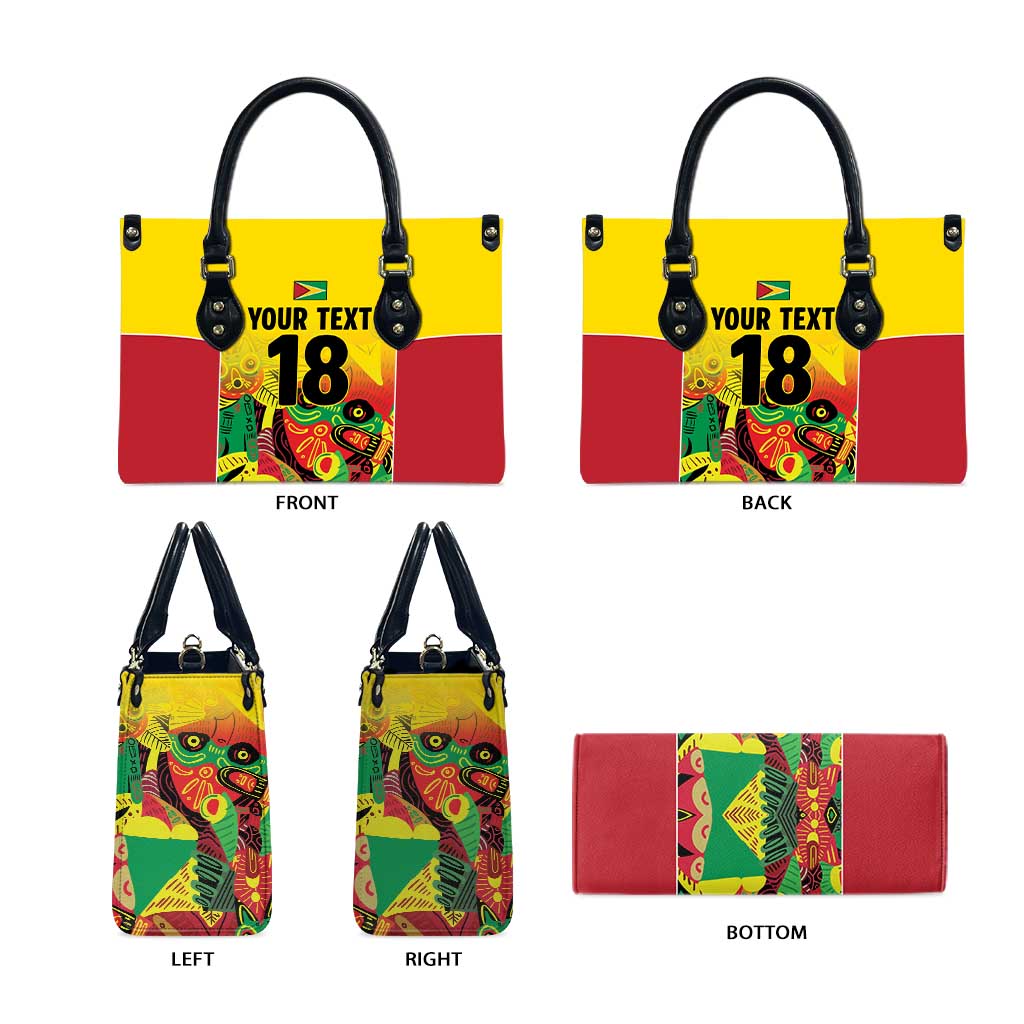 Custom Guyana Football Pride Leather Bag Golden Jaguars Go Champion - Yellow