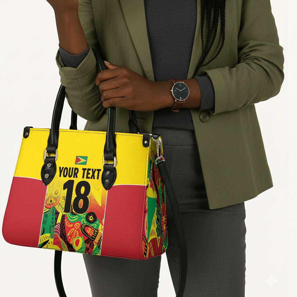 Custom Guyana Football Pride Leather Bag Golden Jaguars Go Champion - Yellow