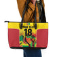Custom Guyana Football Pride Leather Tote Bag Golden Jaguars Go Champion - Yellow - African Pride