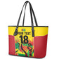 Custom Guyana Football Pride Leather Tote Bag Golden Jaguars Go Champion - Yellow - African Pride