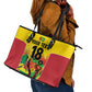 Custom Guyana Football Pride Leather Tote Bag Golden Jaguars Go Champion - Yellow - African Pride