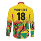 Custom Guyana Football Pride Long Sleeve Button Shirt Golden Jaguars Go Champion - Yellow - African Pride