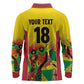 Custom Guyana Football Pride Long Sleeve Polo Shirt Golden Jaguars Go Champion - Yellow - African Pride