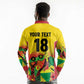 Custom Guyana Football Pride Long Sleeve Polo Shirt Golden Jaguars Go Champion - Yellow - African Pride