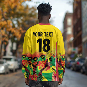 Custom Guyana Football Pride Long Sleeve Shirt Golden Jaguars Go Champion - Yellow - African Pride
