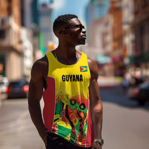 Custom Guyana Football Pride Men Tank Top Golden Jaguars Go Champion - Yellow - African Pride