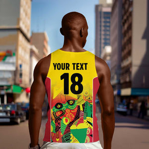 Custom Guyana Football Pride Men Tank Top Golden Jaguars Go Champion - Yellow - African Pride