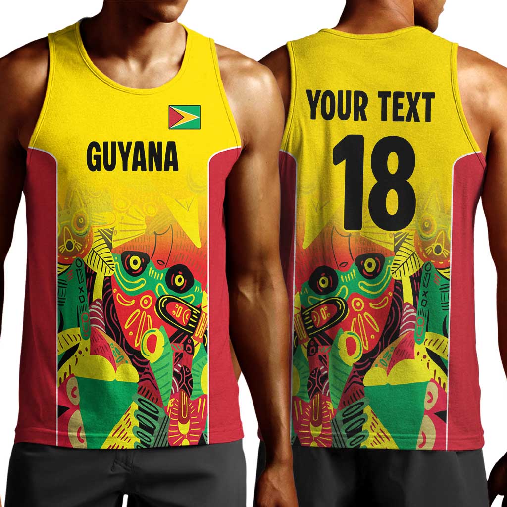 Custom Guyana Football Pride Men Tank Top Golden Jaguars Go Champion - Yellow - African Pride