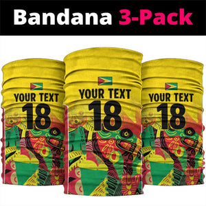 Custom Guyana Football Pride Neck Gaiter Golden Jaguars Go Champion - Yellow - African Pride