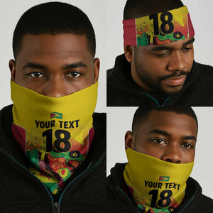 Custom Guyana Football Pride Neck Gaiter Golden Jaguars Go Champion - Yellow - African Pride