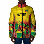 Custom Guyana Football Pride Padded Jacket Golden Jaguars Go Champion - Yellow