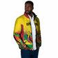 Custom Guyana Football Pride Padded Jacket Golden Jaguars Go Champion - Yellow