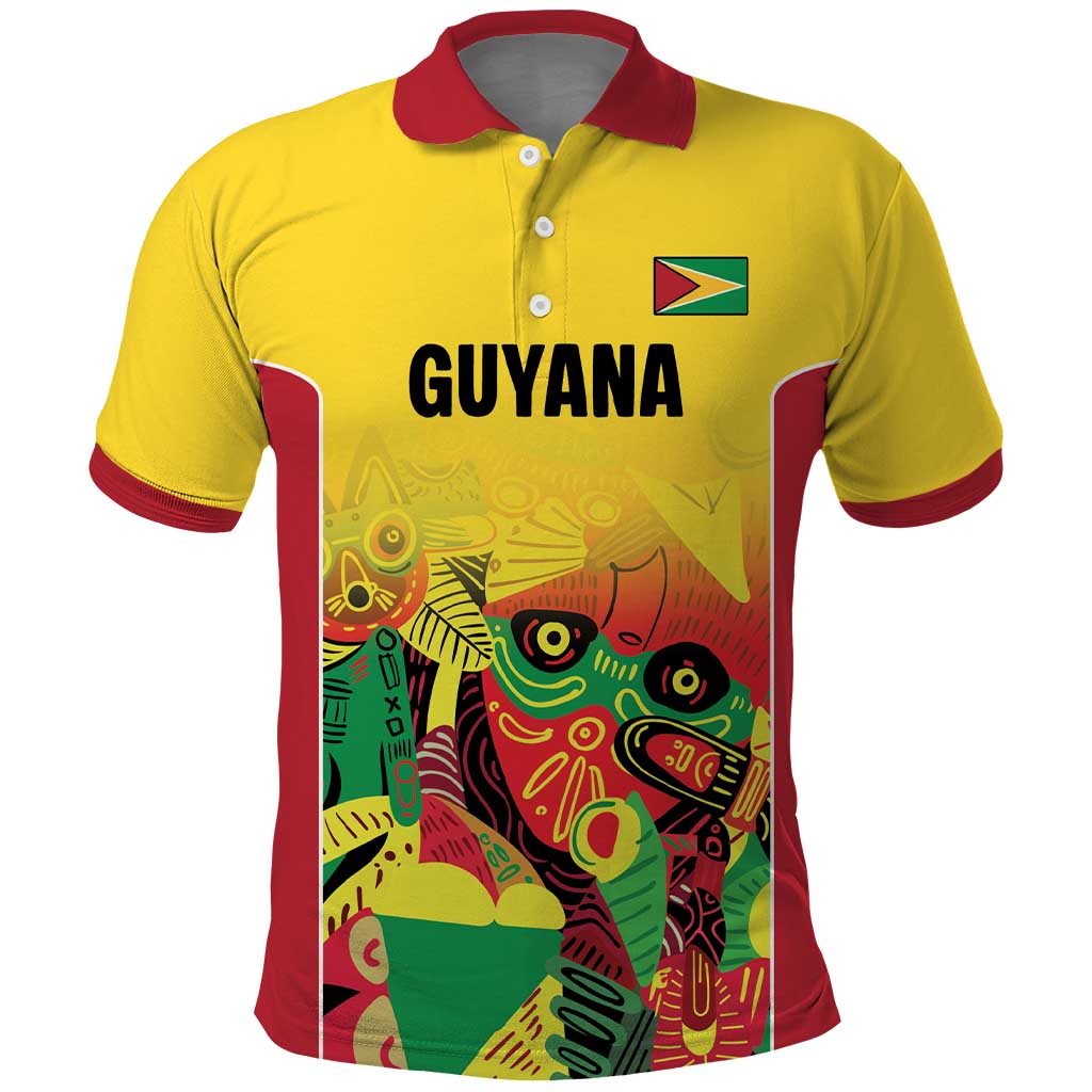 Custom Guyana Football Pride Polo Shirt Golden Jaguars Go Champion - Yellow - African Pride