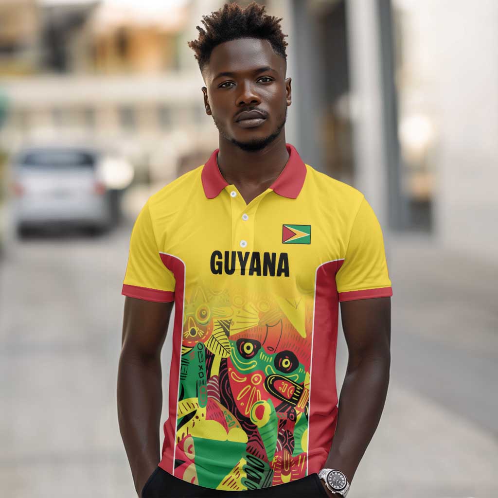 Custom Guyana Football Pride Polo Shirt Golden Jaguars Go Champion - Yellow - African Pride